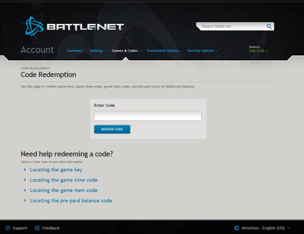 Battlenet.net Redeem Code