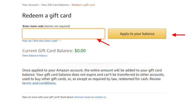 How to Redeem an Amazon Gift Card