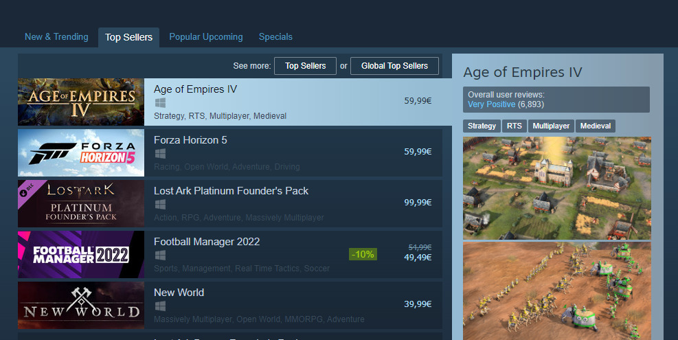 age of empires 4 steam