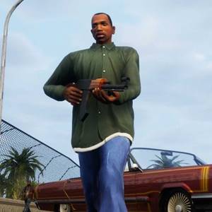 Grand Theft Auto The Trilogy - CJ with a gun