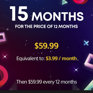 Playstation Plus price for 12 Months